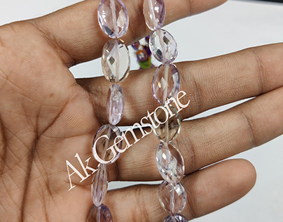 Purple Ametrine Oval Centre Drill Briolette Beads