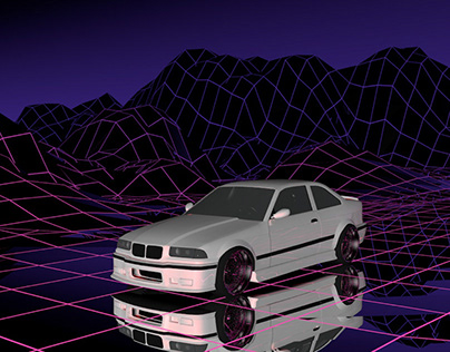Retrowave BMW E36 Animation