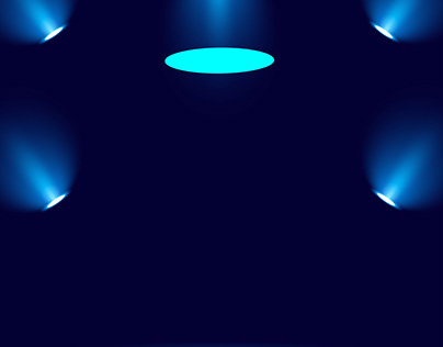 Blue lampshades isolated on dark blue background