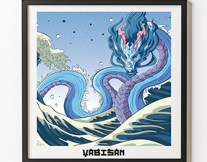 Japanese Water Dragon Vector Art