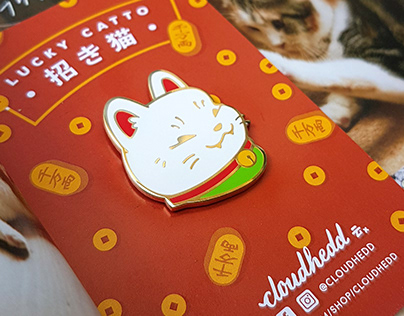 Lucky Catto - Good Luck Cat enamel pin