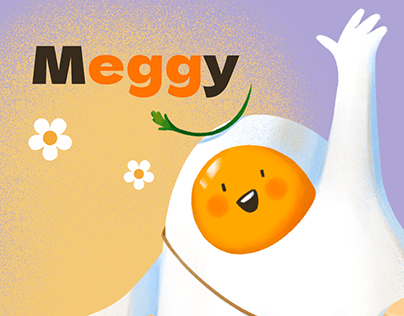 Meggy - brand character design for food news channel