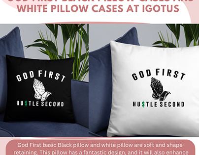 God First Basic Black pillowcases At IGOTUS