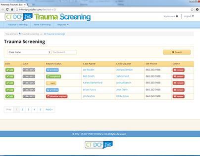 CT DCF Trauma Screening Application