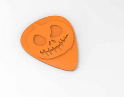 halloween pumpkin guitar pick
