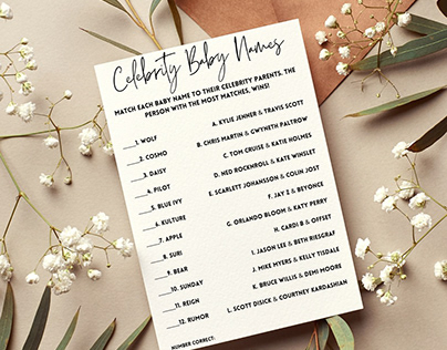 Project thumbnail - Celebrity Baby Name Game, Printable