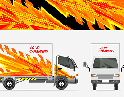 Flat fire shape abstract illustration truck sticker