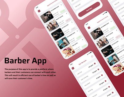 Barber Shop Mobile App Interface Design