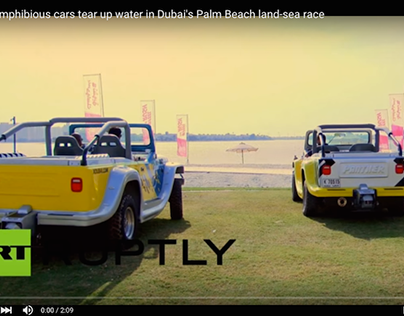 World's first Amphibious car race tears up Dubai Palm