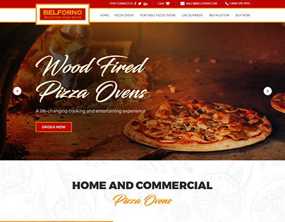Pizza oven web page, pizza web design