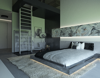 "Sweet loft"- a suite with a loft | 3D Archviz & Design