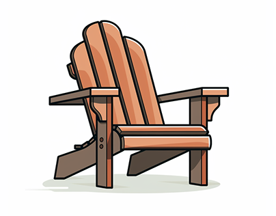 Adirondack Chair illustration vector art drawing