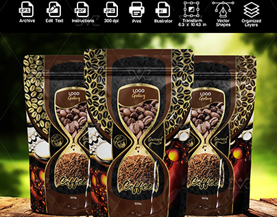 Coffee Bags Design Templates