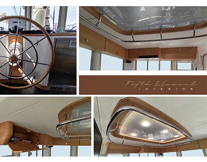 Interior details of a sailing yacht the Fifth Element