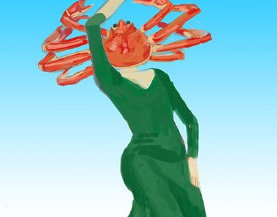 Woman with crab