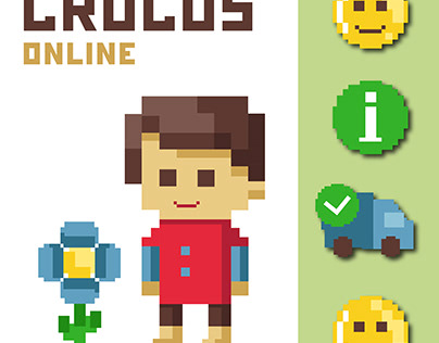 ICONS AND CHARACTER IN PIXEL ART STYLE