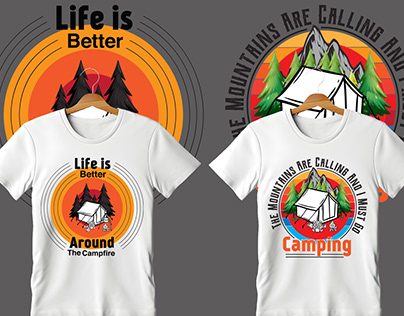 Camping T-shirt Design. (Vintage Style)