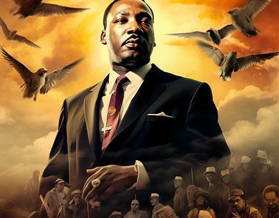 MLK Digital Painting by Wayne Flint