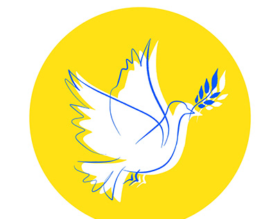 Peace for Ukraine. Stickers with Hand Drawn Elements.