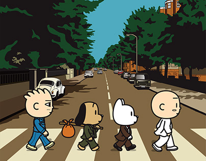 Beatles Abbey Road Parody Illustration