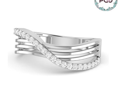 Sterling Silver Diamond Ring By PC Jeweller