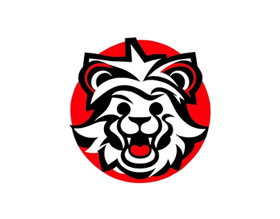 Happy Lion Face logo