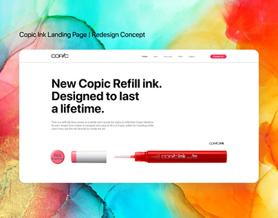 New Copic Refill Ink landing page