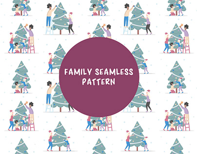 Decorates Christmas Tree Free Seamless Vector Pattern