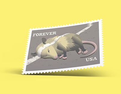 Playing Possum Stamp