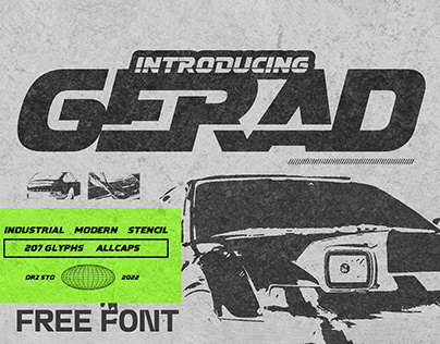 Gerad Industrial Modern Stencil Font | Free Font