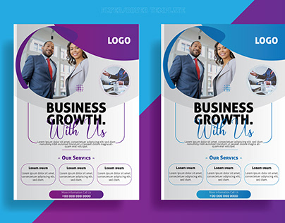 Business Growth with Us Flyer Template Design