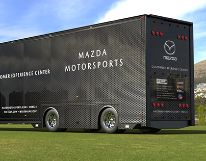 Race Hauler Wrap Design in 3D: Mazda Motorsports