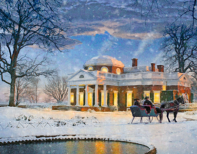Monticello Snowy Night