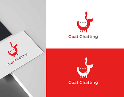 Goat chatting logo design.