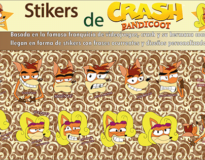 stikers crash bandicoot y stikers de personajes
