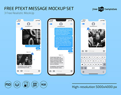 Free Text Message Mockup Set