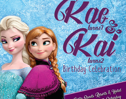 Kae&Kai birthday invitation and banner