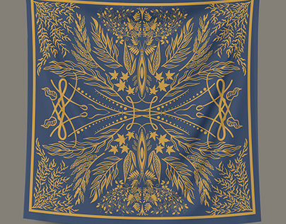 Floral motifs for silk scarves