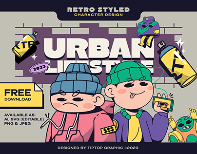 Retro styled Character Design - Urban Lifestyle theme