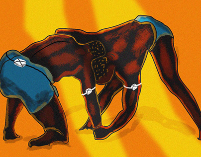 illustration senegalese wrestling