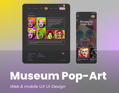 Web mobile design Museum Pop- Art