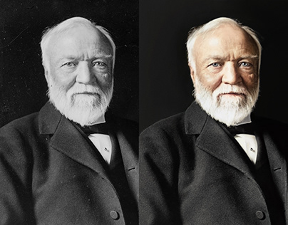 Andrew Carnegie Manual coloring of old photos