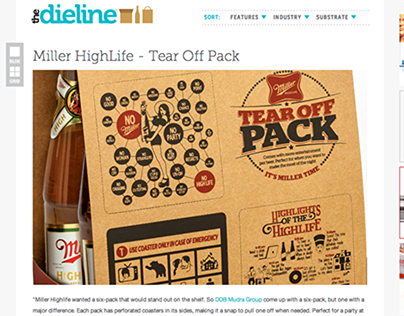 Miller Tear Off Six Pack. 2014 (Beer Coasters)