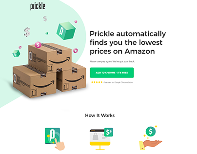 Prickle App Landing Page Design