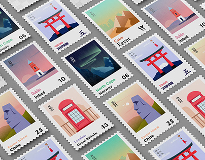 Around the world in 6 Stamps