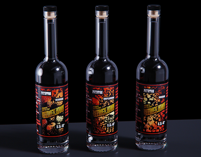 Labels design for Strelkov private distillery