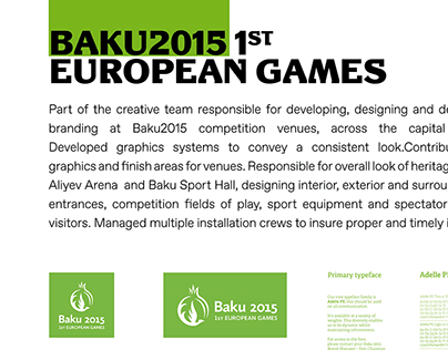 Baku2015 1st European Games. Venue Look & Tshirt Design