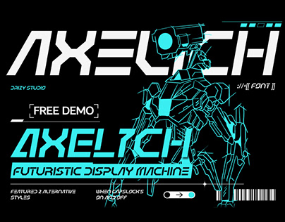 Axelich – Futuristic Display Machine Font - FREE Font