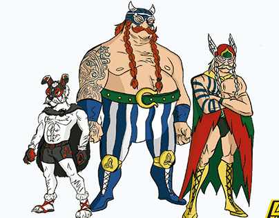 Mexican Luchadores Astérix & Obélix Charadesign