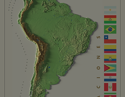 Mapa Topográfico de Sudamérica